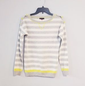 Grey and white striped sweater